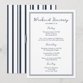 Invitación Nautical Navy Wedding Weekend Itinerary Card