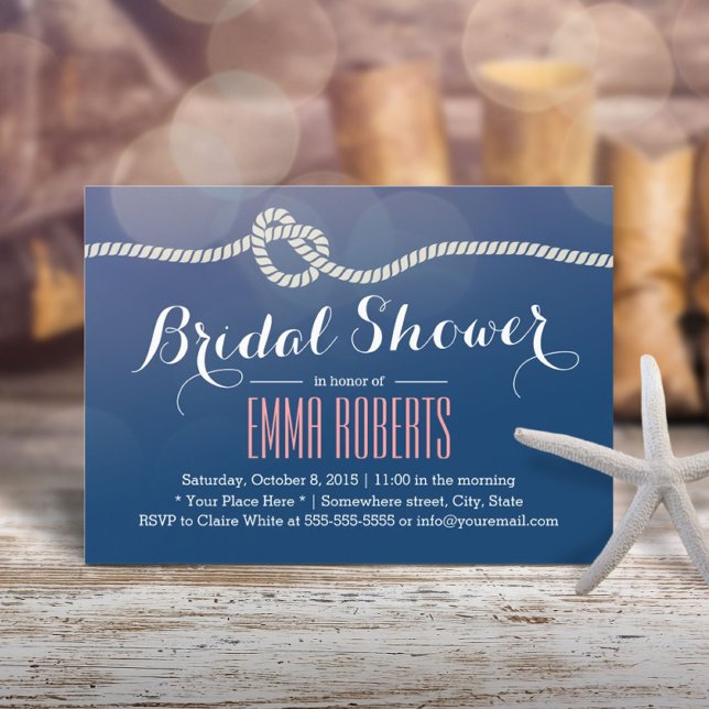Invitación Nautical Rope Knot Elegant Bridal Shower (Subido por el creador)