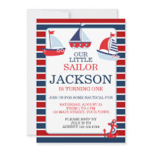 Nautical Sail Boats 1er (o cualquier edad) Cumplea