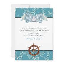 Nautical Sailboat and Boat Wheel Baby Shower
