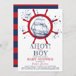 Invitación Nautical Sailor Baby Shower