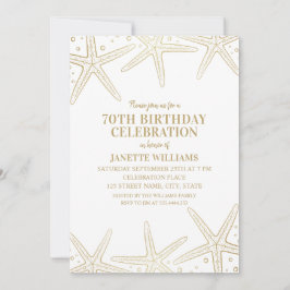 Invitación Nautical Starfish Beach Adulto 70. Fiesta de cumpl