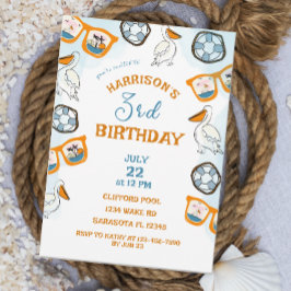 Invitación Nautical Sungafas Pool Fiesta Boy Cumpleaños