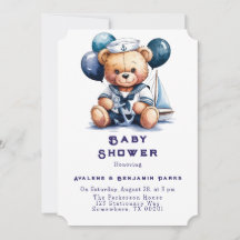 Nautical Teddy Bear Delight Boy Baby Shower