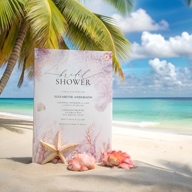 Invitación Náutico subacuático | Ducha nupcial costera (Subido por el creador)