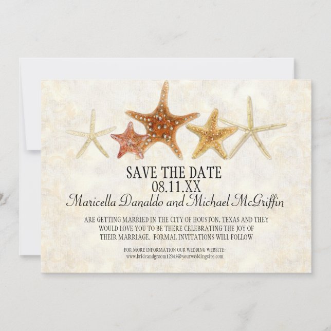 Invitación Nautilus Scallop Sea Shell Patrón moderno (Anverso)