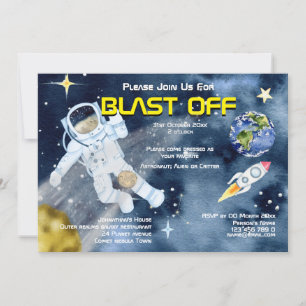 Invitación Nave espacial astronauta ovni planetas niños adult