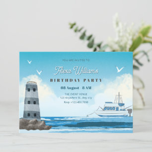 Invitación Nave oceánica azul
