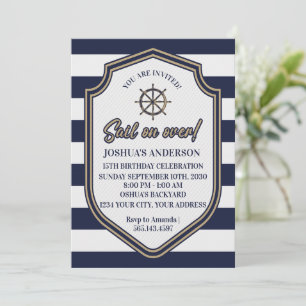 Invitación ¡Navega! Cumpleaños con tema náutico