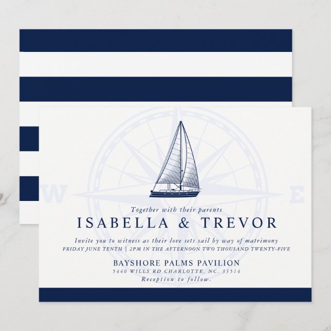 Invitación Navegación por los Juegos de Amores | Boda temátic (Anverso / Reverso)