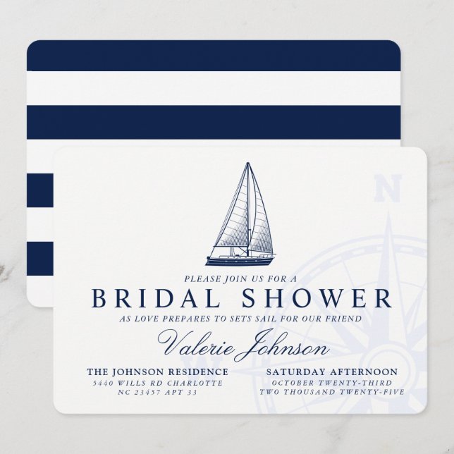 Invitación Navegación por los Juegos de Amores | Ducha Náutic (Anverso / Reverso)