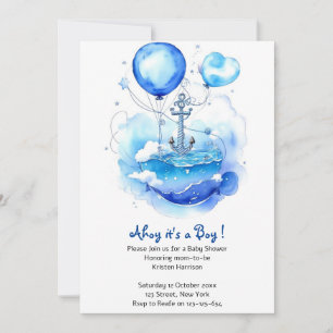 Invitación Navegar lejos de la alegría: Baby Shower Nautical