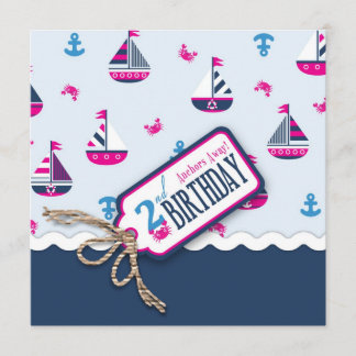 Invitación ¡Naves Ahoy! El cumpleaños del chica invita al