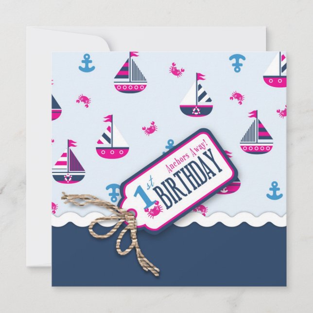 Invitación ¡Naves Ahoy! El cumpleaños del chica invita al (Anverso)