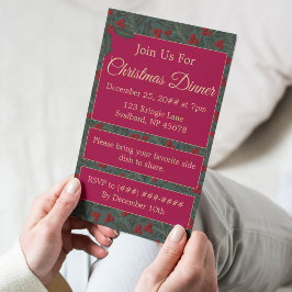Invitación Navidad Bayas de Acebo