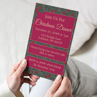 Invitación Navidad Bayas de Acebo