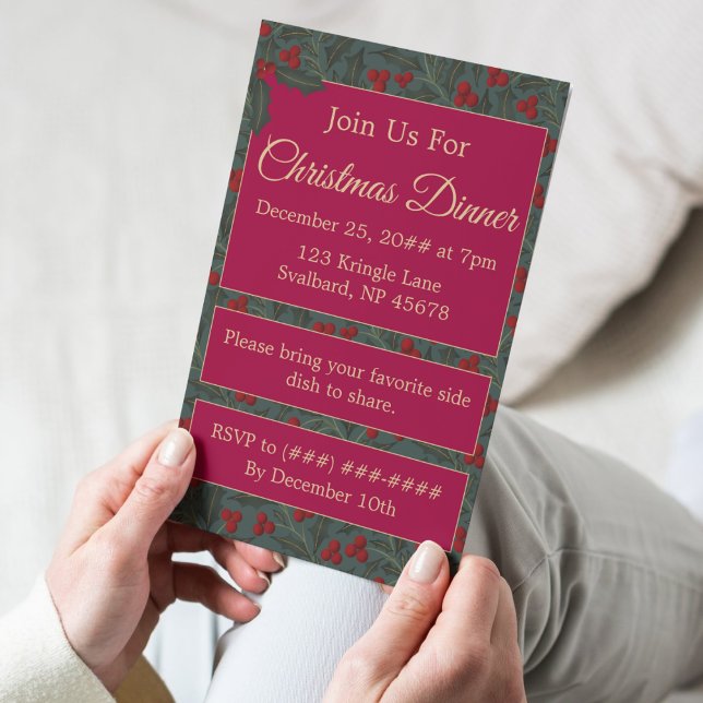 Invitación Navidad Bayas de Acebo (Subido por el creador)
