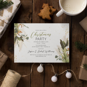 Invitación Navidad Bohemio Acuarela   Fiesta Navideña
