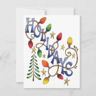 Invitación Navidad Bonita, Luces y Estrellas con Texto de Vac