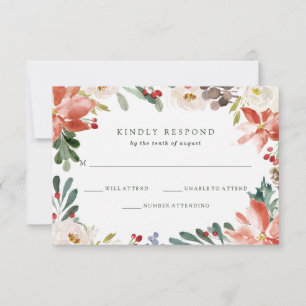 Invitación Navidad Botánica   Boda Floral de Fiesta