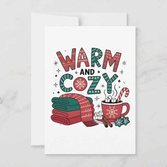 Invitación Navidad Cálida Y Acogedora Chocolate Caliente  (Anverso)