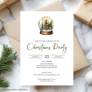 Invitación Navidad Chic Hygge Escandinavo Musgo Verde Beige