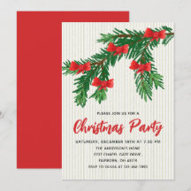 Navidad con Acuarela Festiva Verde y Lazo Rojo
