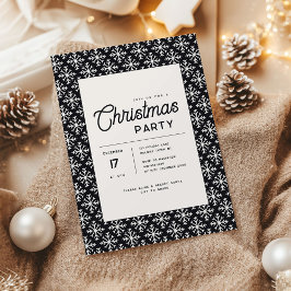 Invitación Navidad con copo de nieve minimalista y trendy en 