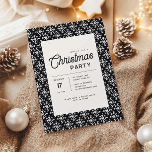 Invitación Navidad con copo de nieve minimalista y trendy en