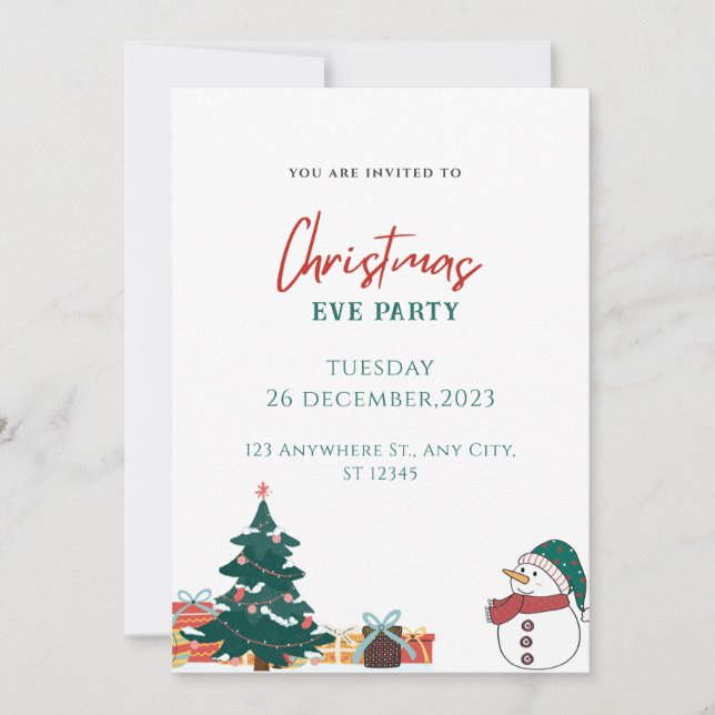 Invitación Navidad con los rojos (Anverso)