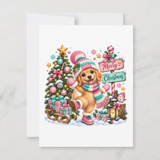 Invitación Navidad con Retriever Dorado