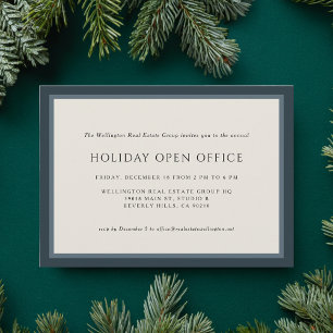 Invitación Navidad Corporativa de Negocios de Cuadro Azul