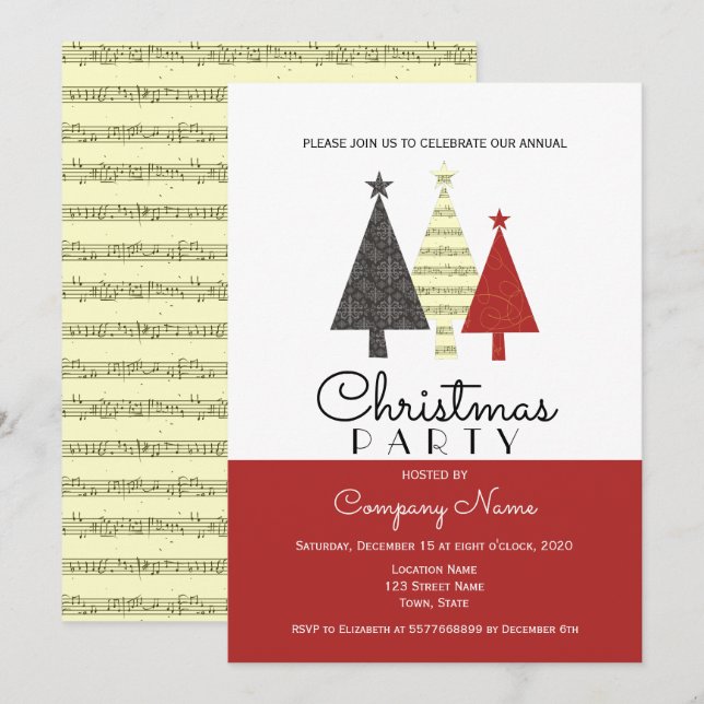 Invitación Navidad Corporativa Moderna (Anverso / Reverso)