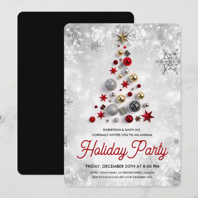 Invitación Navidad corporativa vacaciones de invierno Wonder  (Anverso / Reverso)
