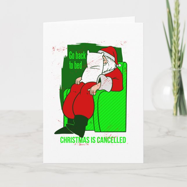 Invitación navidad covid cancelada santa claus divertido (Anverso)