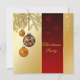 Invitación Navidad de oro elegante