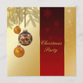 Invitación Navidad de oro elegante