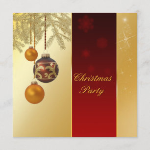 Invitación Navidad de oro elegante