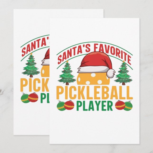 Invitación Navidad de pickleball (Anverso / Reverso)