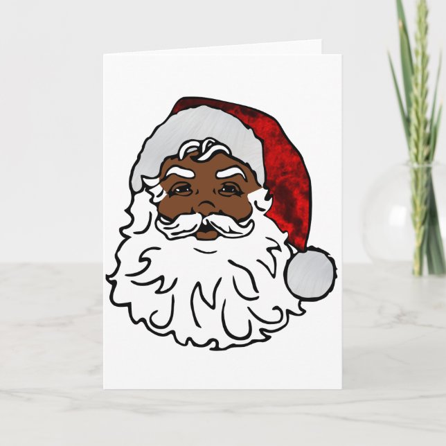 Invitación Navidad de Santa Claus negro africano (Anverso)
