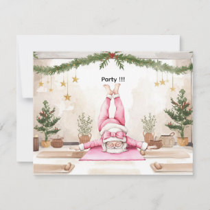 Invitación Navidad de yoga con Santa Claus en clase de yoga L