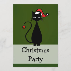 Invitación Navidad del gato negro