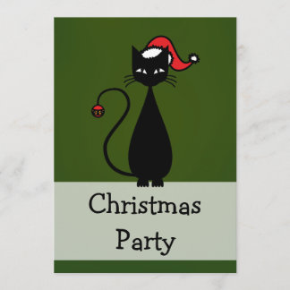 Invitación Navidad del gato negro