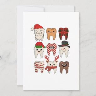Invitación Navidad Dental Divertida Dentista Fiesta