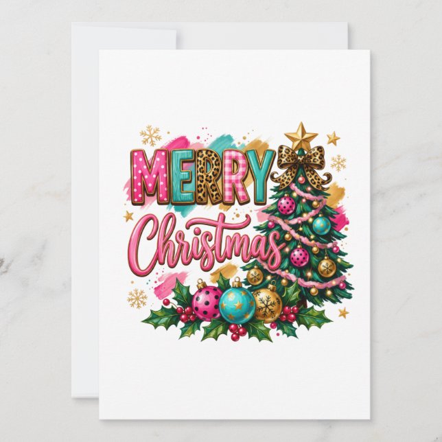 Invitación Navidad elegante y alegre (Anverso)