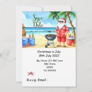 Invitación Navidad en Julio con PAPÁ NOEL Guarda la fecha