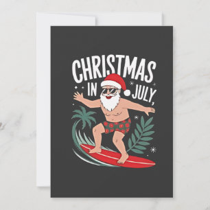 Invitación Navidad en julio Divertida Navidad de Navidad Sant