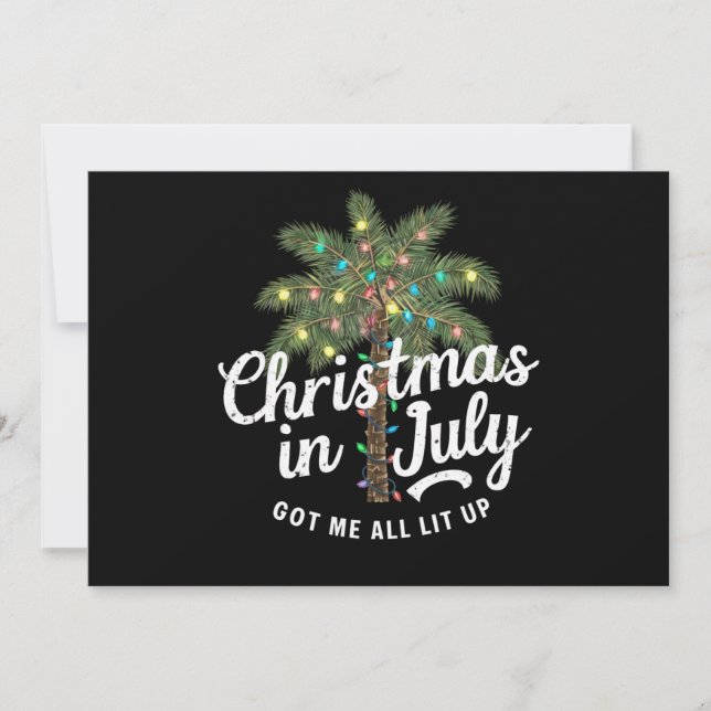 Invitación Navidad en Julio Me Tiene Todo Encendido  (Anverso)