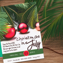 Navidad En Julio Palma Roja Adornos Tropical