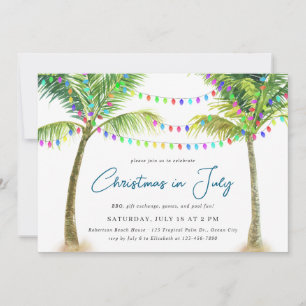 Invitación Navidad en Julio Playa Tropical Palmeras 